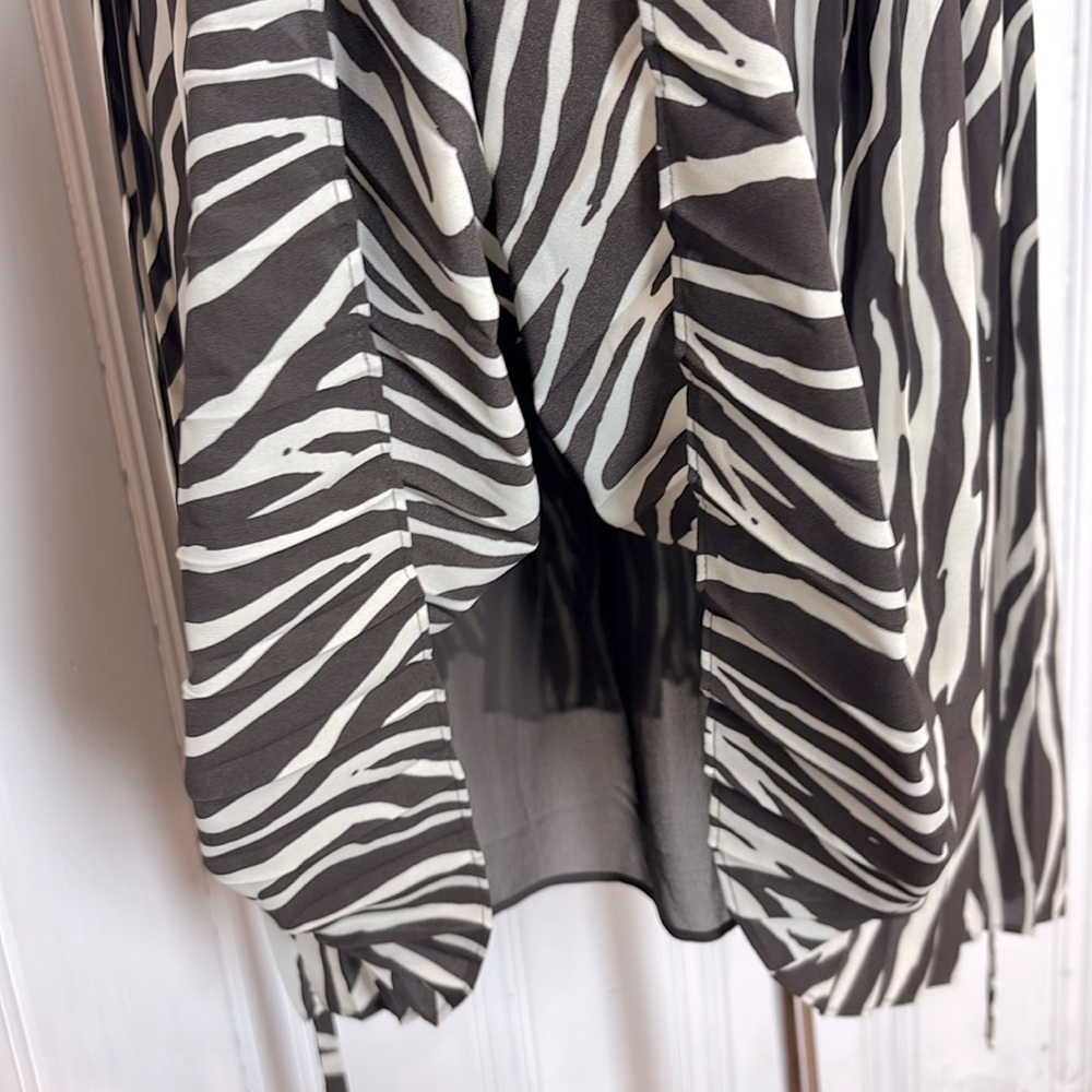 ADDITION ELLE Zebra Print Pleated Midi Dress with Coordinating Belt - Picture 8 of 10